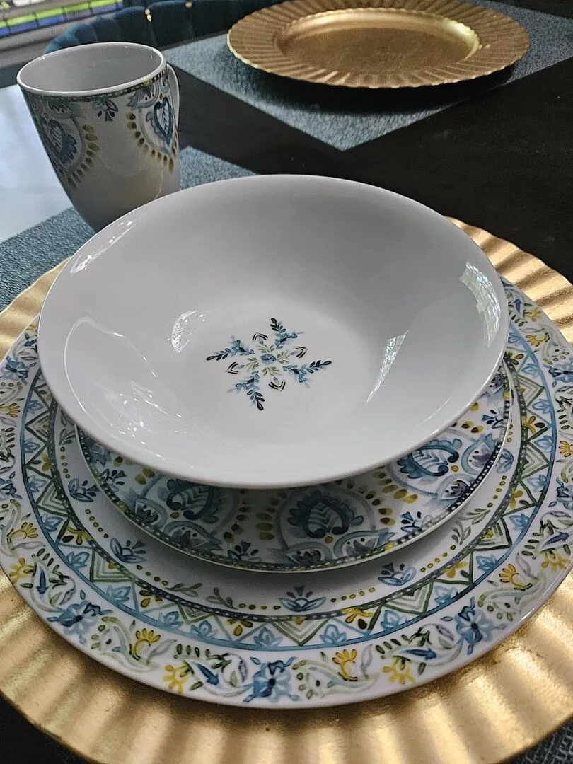 Fitz and Floyd Jodhpur Delight servizio piatti 32 pezzi porcellana