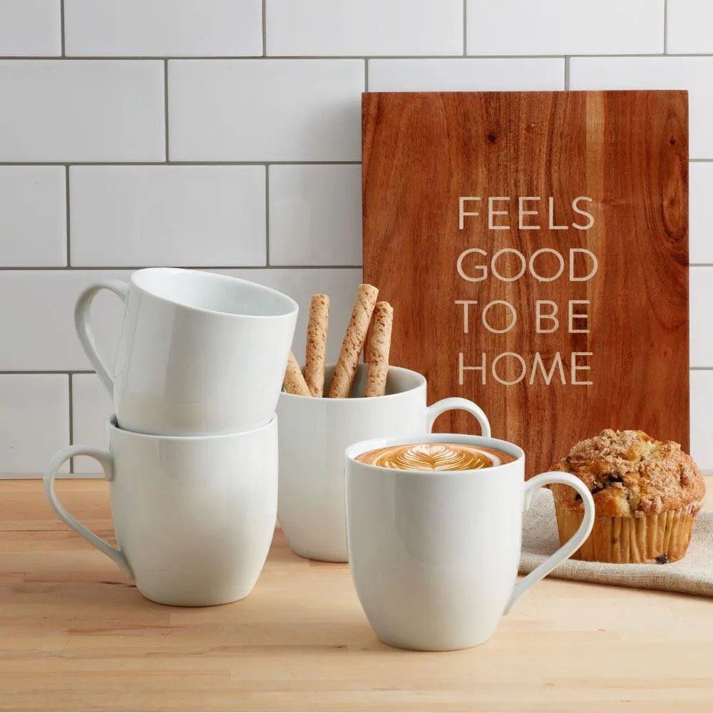 Fitz and Floyd Everyday White Coupe set 4 mug porcellana