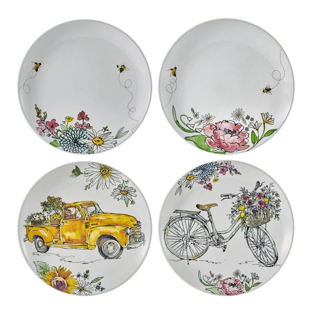 Fitz and Floyd Emi's Garden set 4 piattini floreali