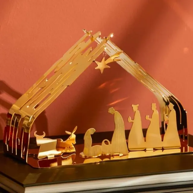 Alessi Bark Crib Presepe oro design