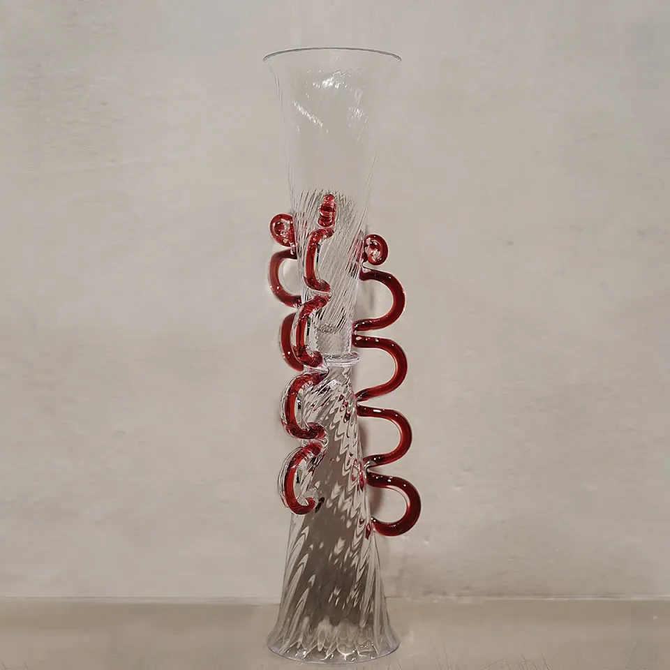 Driade Bibi vaso bicchiere vetro rosso