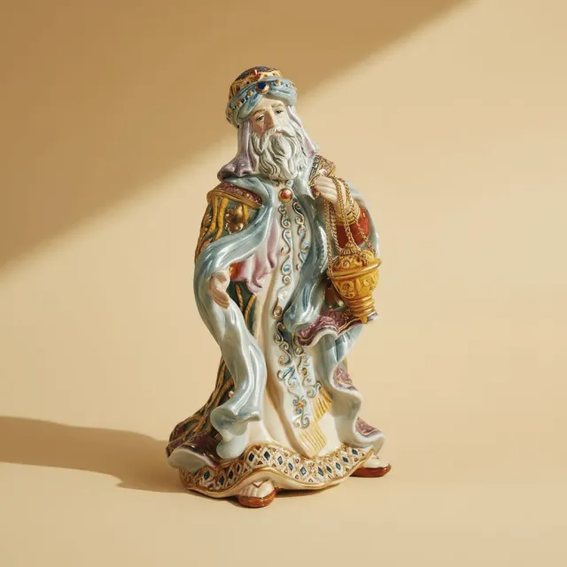 Fitz and Floyd Nativity Re Magio Arabo presepe 23,5 cm ceramica