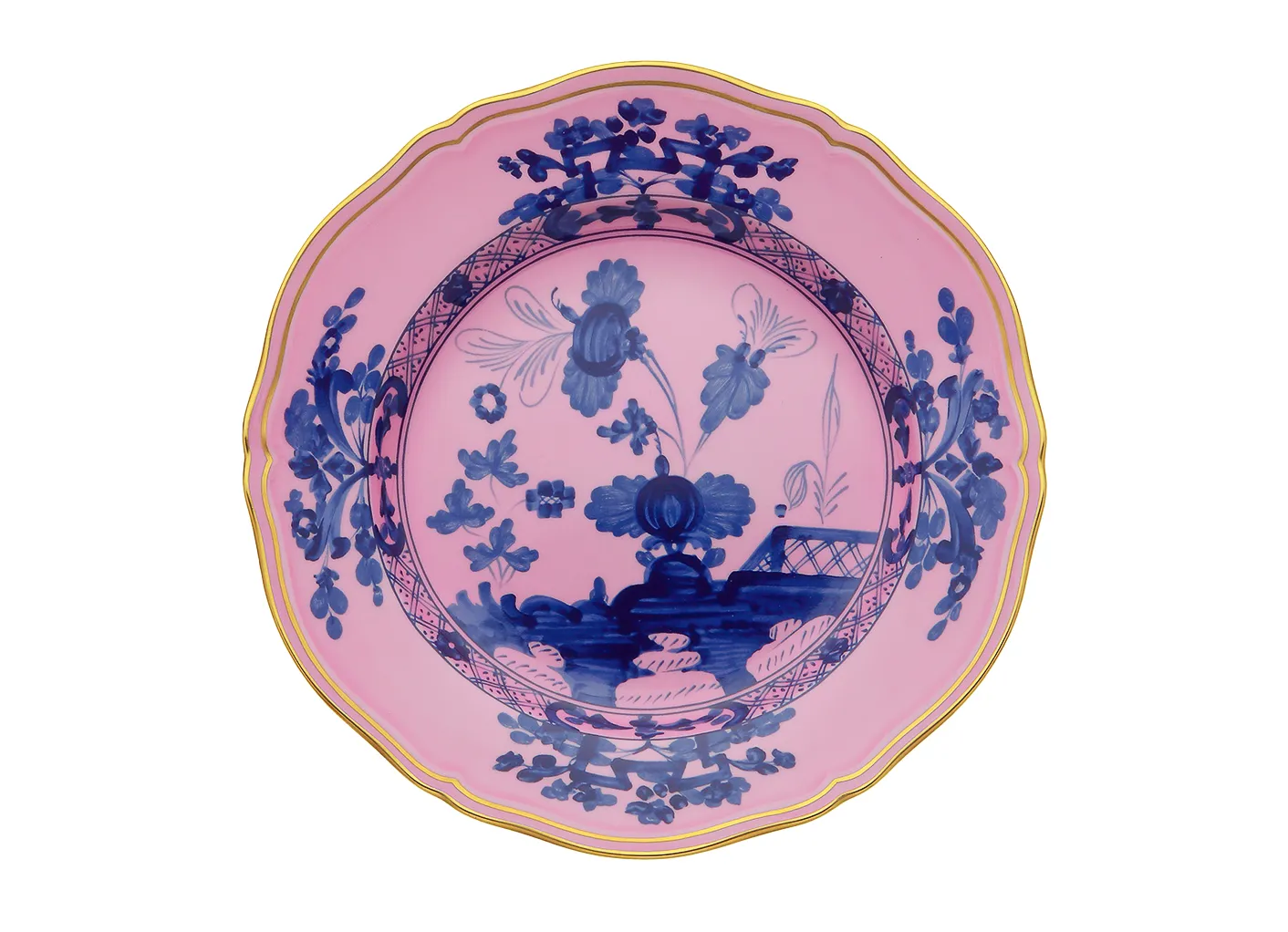 Ginori Oriente Italiano Piatto Piano Filo Oro porcellana