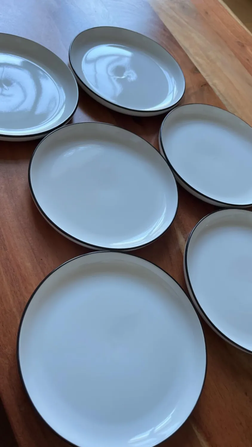 Pure Living Scandi set 6 piatti colazione porcellana bianchi