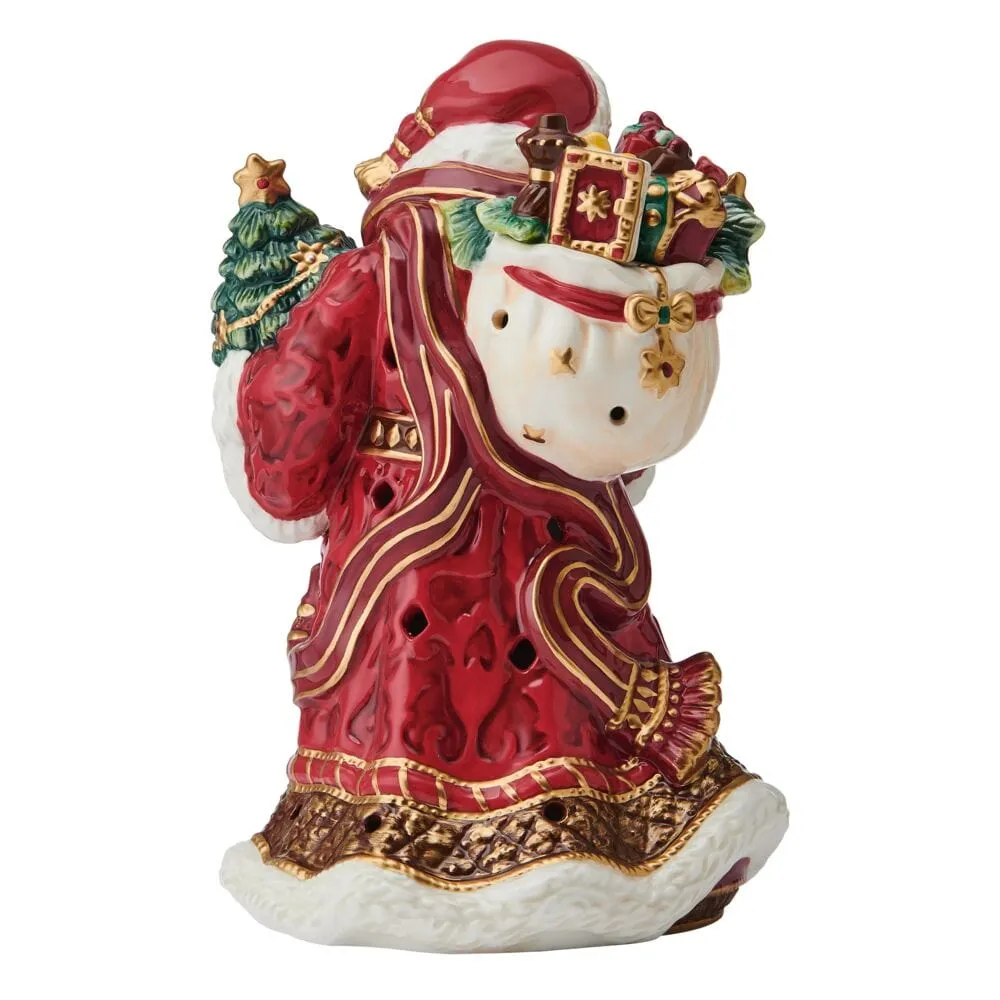 Fitz and Floyd Renaissance Holiday Luminary Santa statuetta LED rossa 23 cm