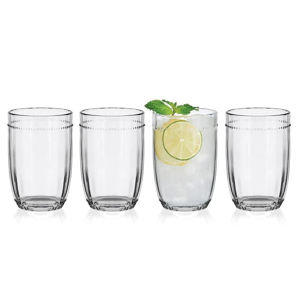 Fitz and Floyd Beaded bicchieri highball set 4 pezzi 355 ml