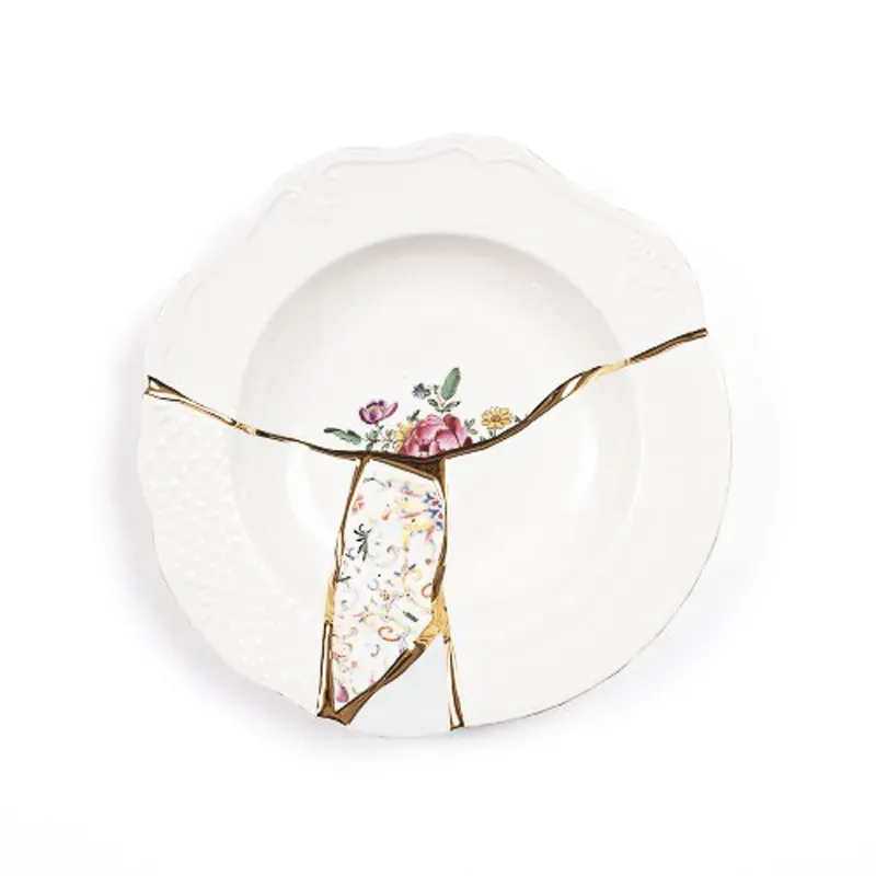 Seletti Kintsugi Piatto Fondo N.3 Porcellana