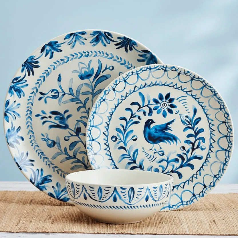 Fitz and Floyd Sicily Blue servizio piatti 12 pz stoneware blu