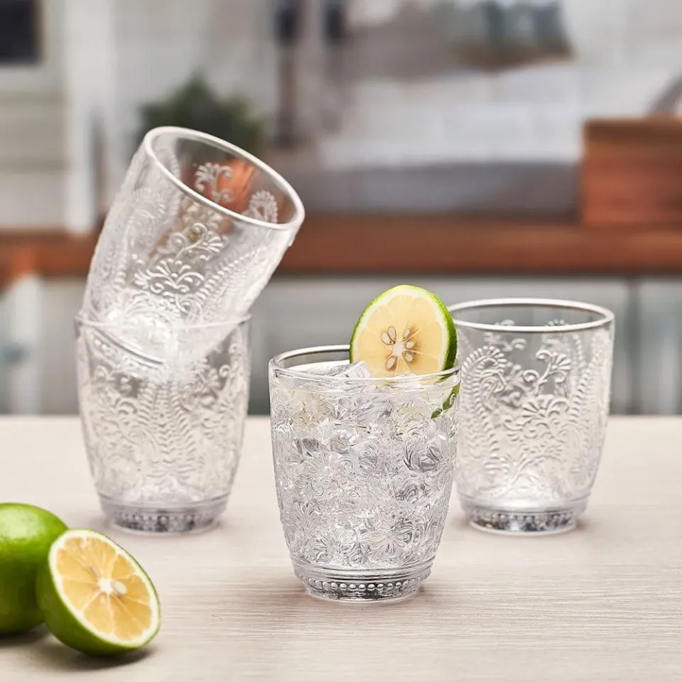 Fitz and Floyd Maddi Double Old Fashioned bicchieri set 4 vetro