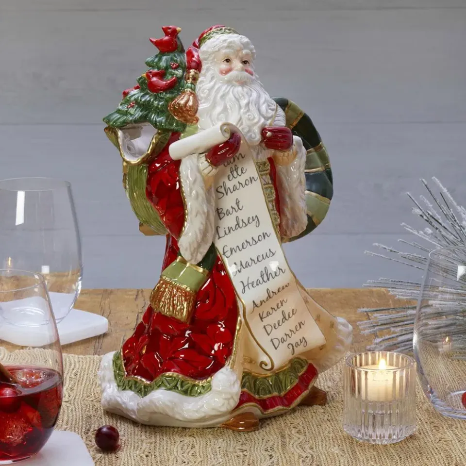 Fitz and Floyd Holiday Home Santa brocca ceramica 1,4 L natalizia