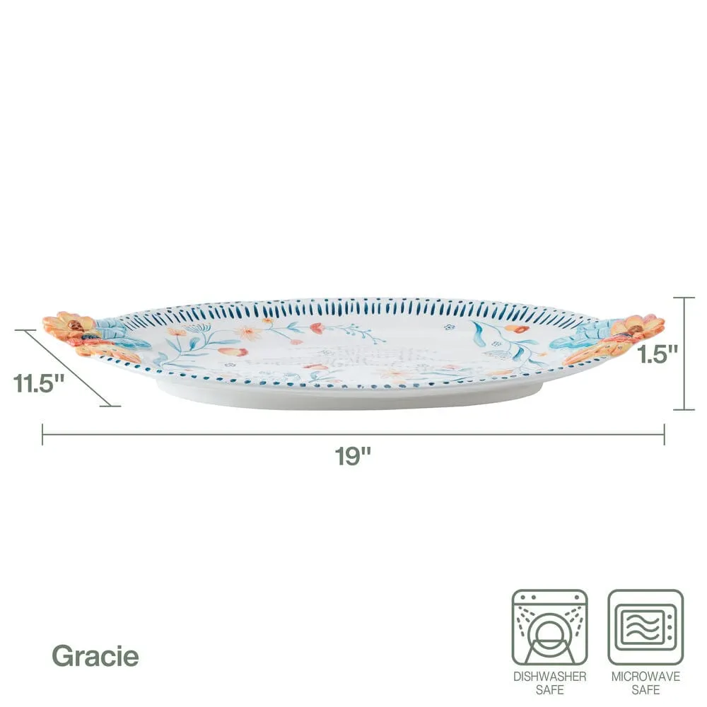 Fitz and Floyd Gracie vassoio da portata 48 cm pavone