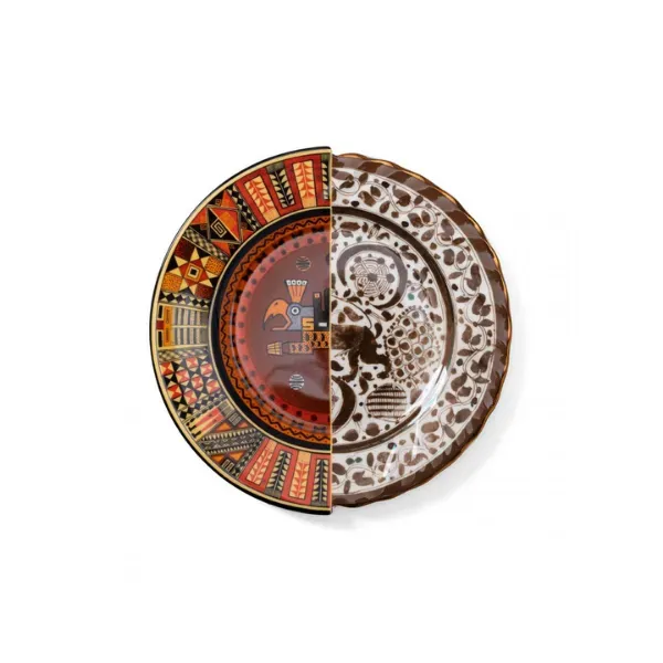 Seletti Hybrid Mitla piatto piano bone china