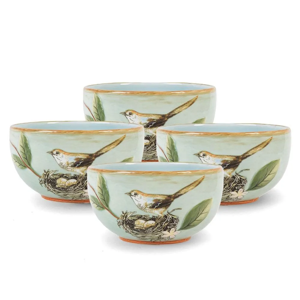 Fitz and Floyd Toulouse set 4 ciotoline verdi 19 oz ceramica