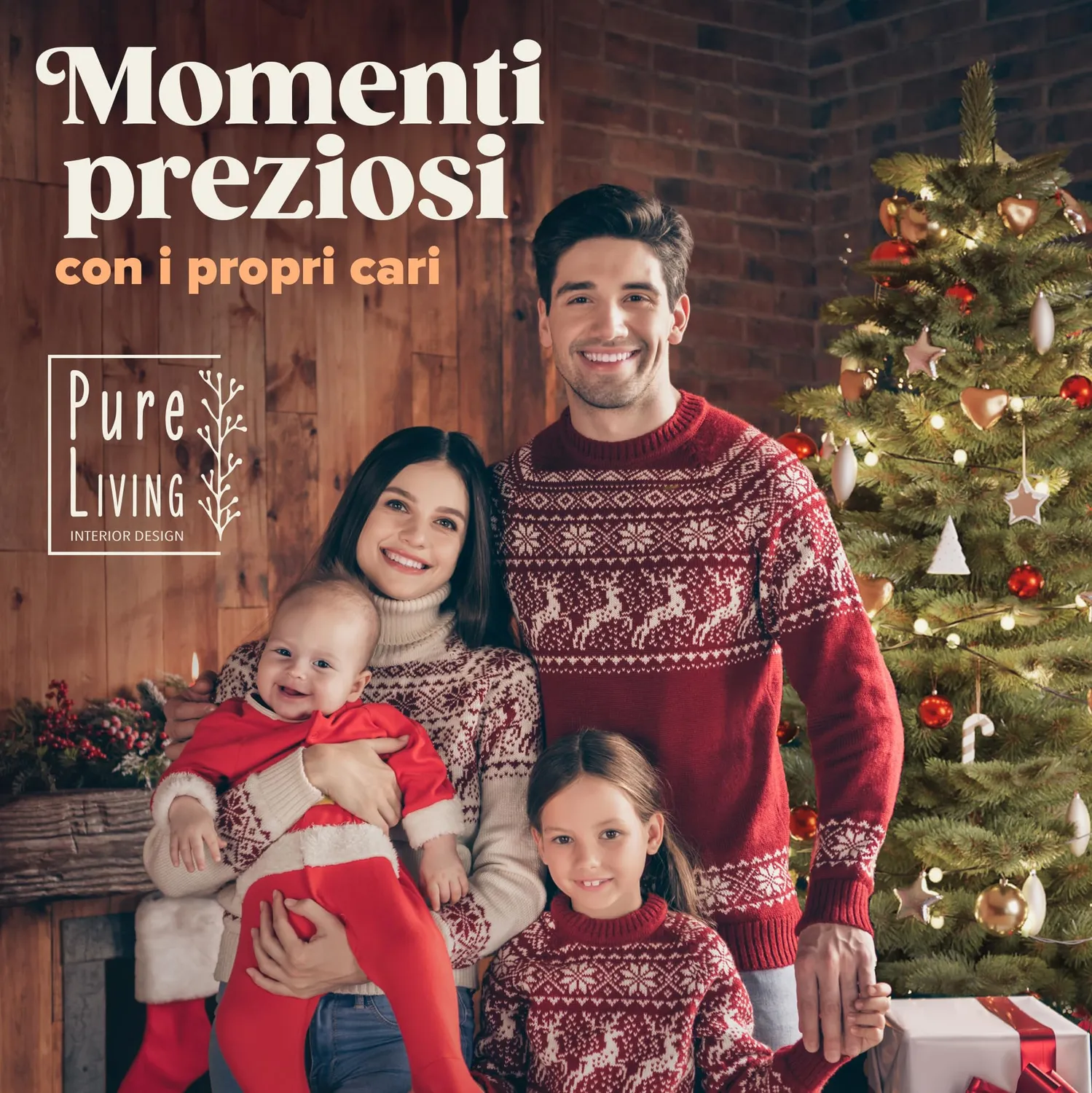 Pure Living albero di Natale artificiale 90 cm realistico legno