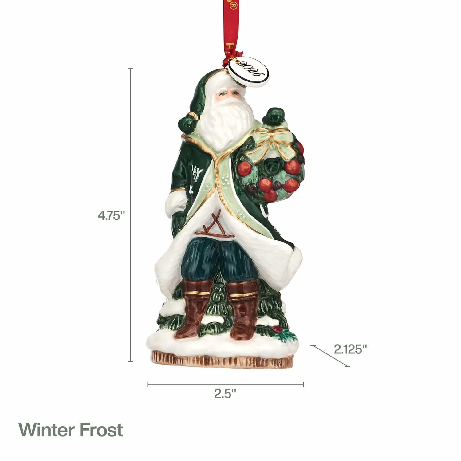 Fitz and Floyd Winter Frost campana Babbo Natale 2026