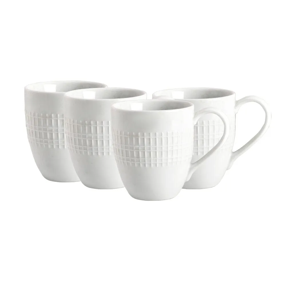 Fitz and Floyd Everyday White Dillan set 4 tazze mug bianche