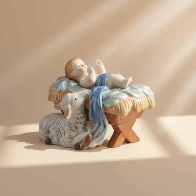 Fitz and Floyd Nativity Baby Jesus statuina presepe terracotta