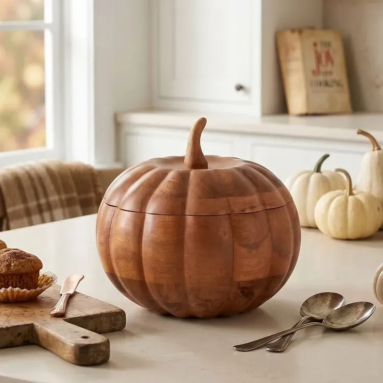 Fitz and Floyd Pumpkin ciotola zucca con coperchio ceramica