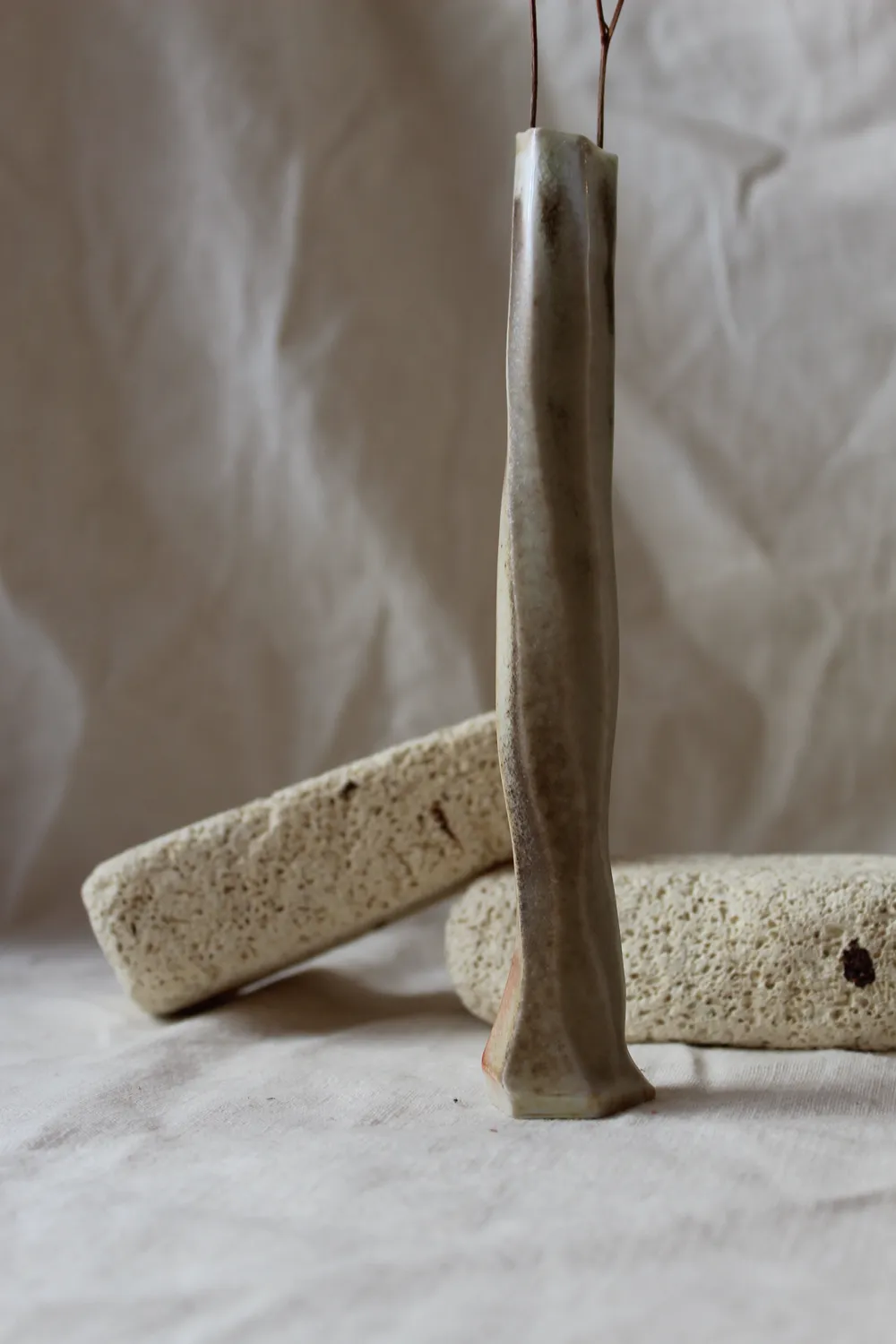 Studio Delta Pottery Iwa woodfired #1 vaso monofiore Shino