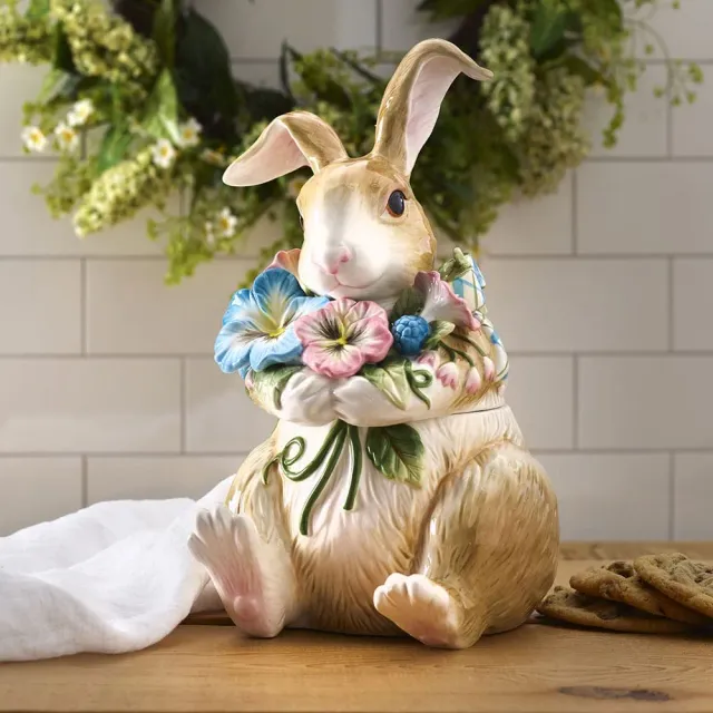 Fitz and Floyd Toulouse Rabbit biscottiera coniglio ceramica
