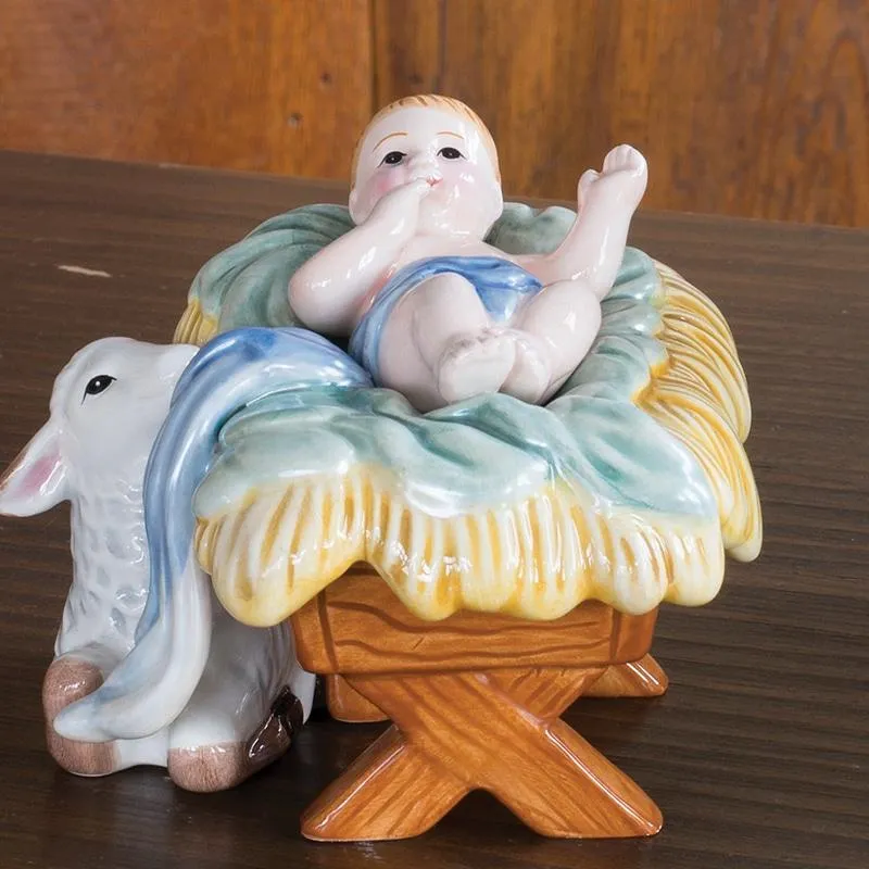 Fitz and Floyd Nativity Baby Jesus statuina presepe terracotta