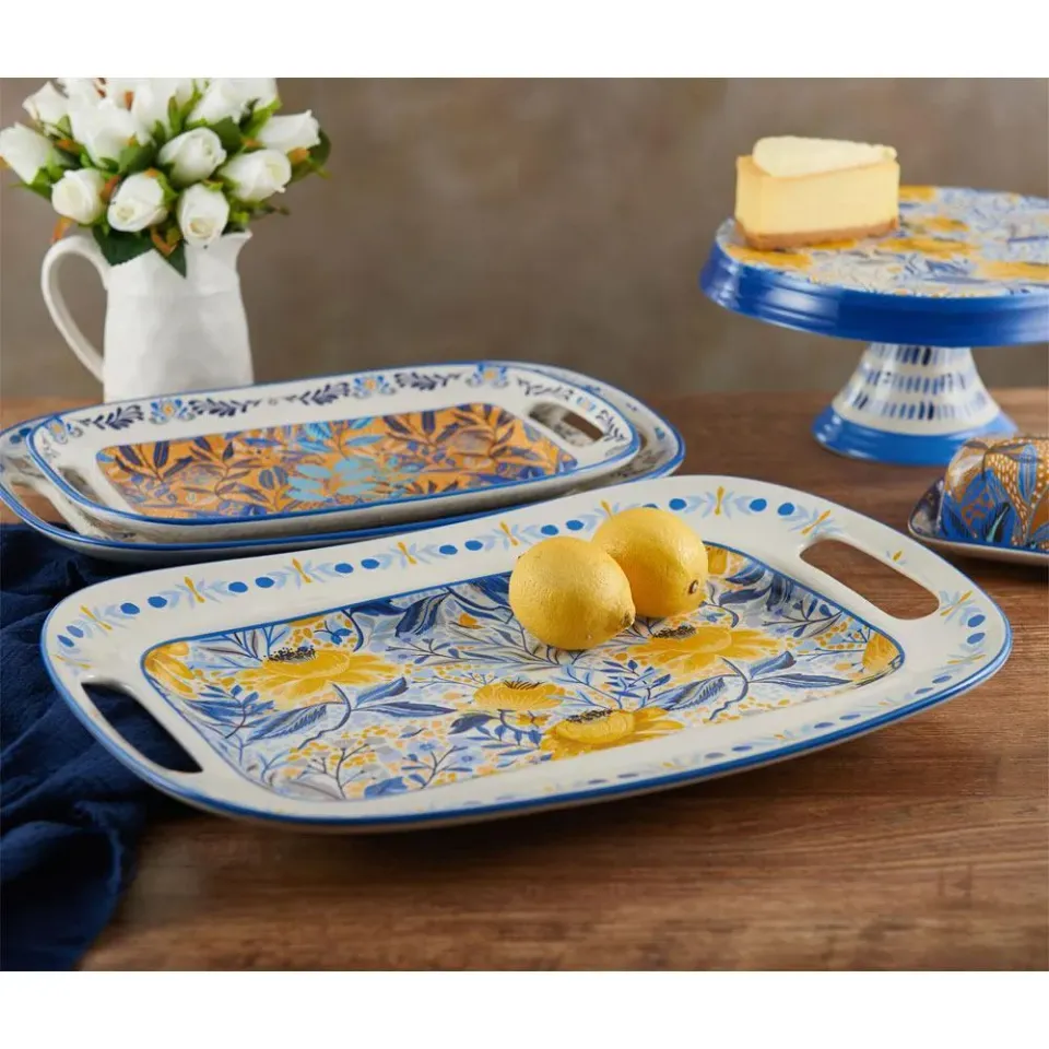 Fitz and Floyd Madeline vassoio portata con manici 43 cm